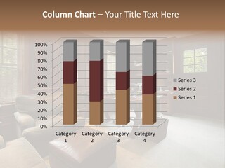 A Home Office With A Leather Chair And A Desk PowerPoint Template