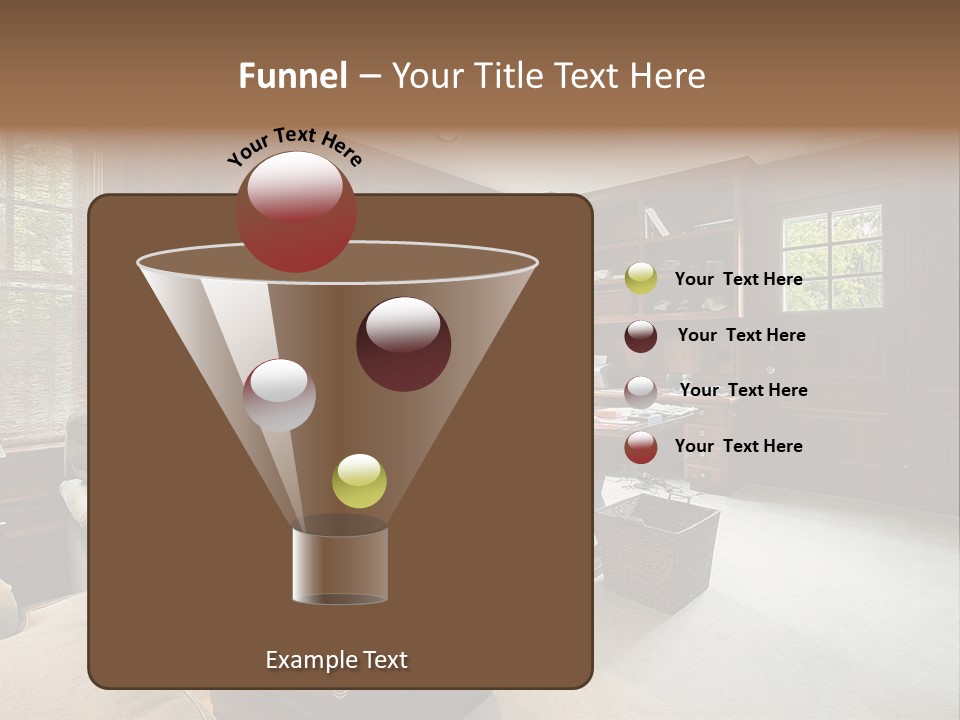 A Home Office With A Leather Chair And A Desk PowerPoint Template