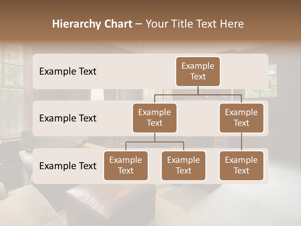 A Home Office With A Leather Chair And A Desk PowerPoint Template