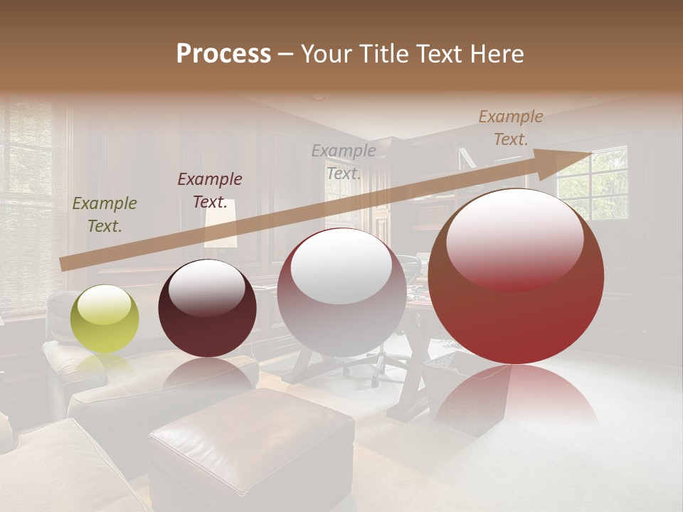 A Home Office With A Leather Chair And A Desk PowerPoint Template