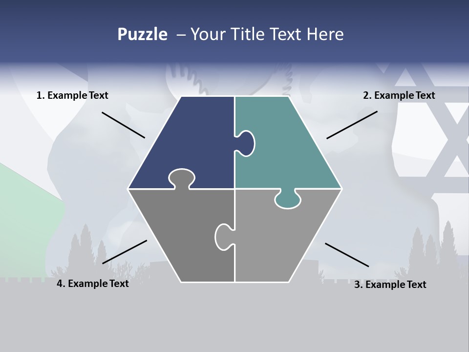 A Dove Flying Over A Building With A Flag Of Israel In The Background PowerPoint Template