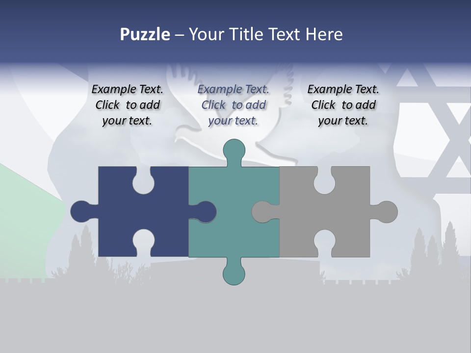 A Dove Flying Over A Building With A Flag Of Israel In The Background PowerPoint Template