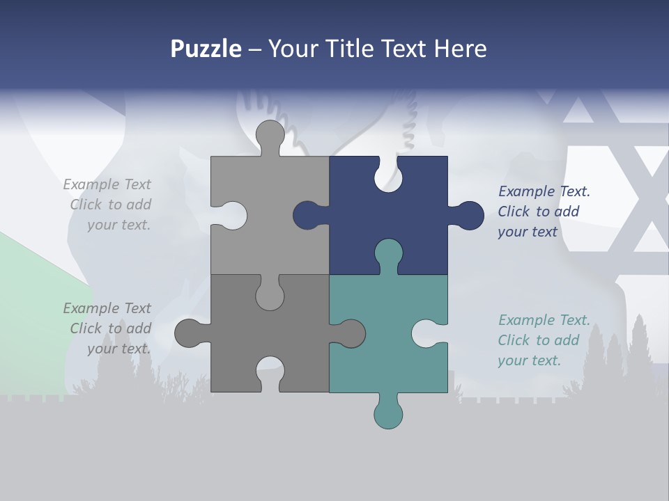 A Dove Flying Over A Building With A Flag Of Israel In The Background PowerPoint Template