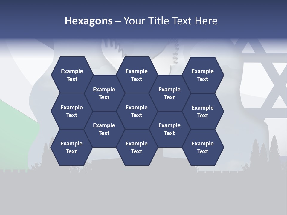 A Dove Flying Over A Building With A Flag Of Israel In The Background PowerPoint Template