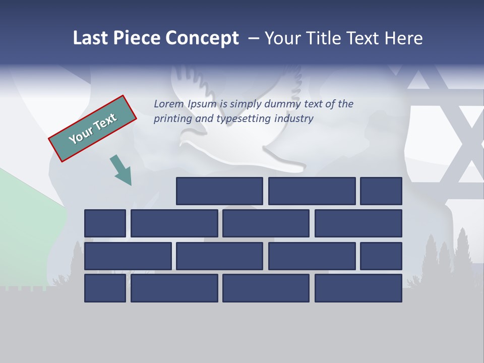 A Dove Flying Over A Building With A Flag Of Israel In The Background PowerPoint Template