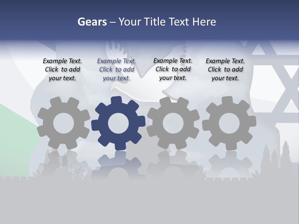 A Dove Flying Over A Building With A Flag Of Israel In The Background PowerPoint Template