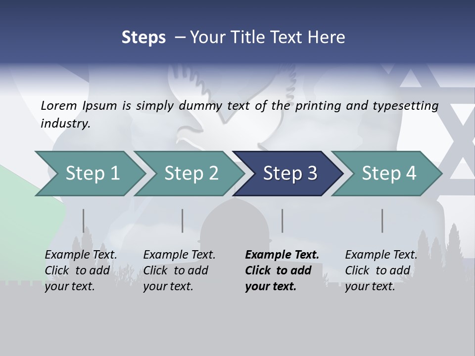 A Dove Flying Over A Building With A Flag Of Israel In The Background PowerPoint Template