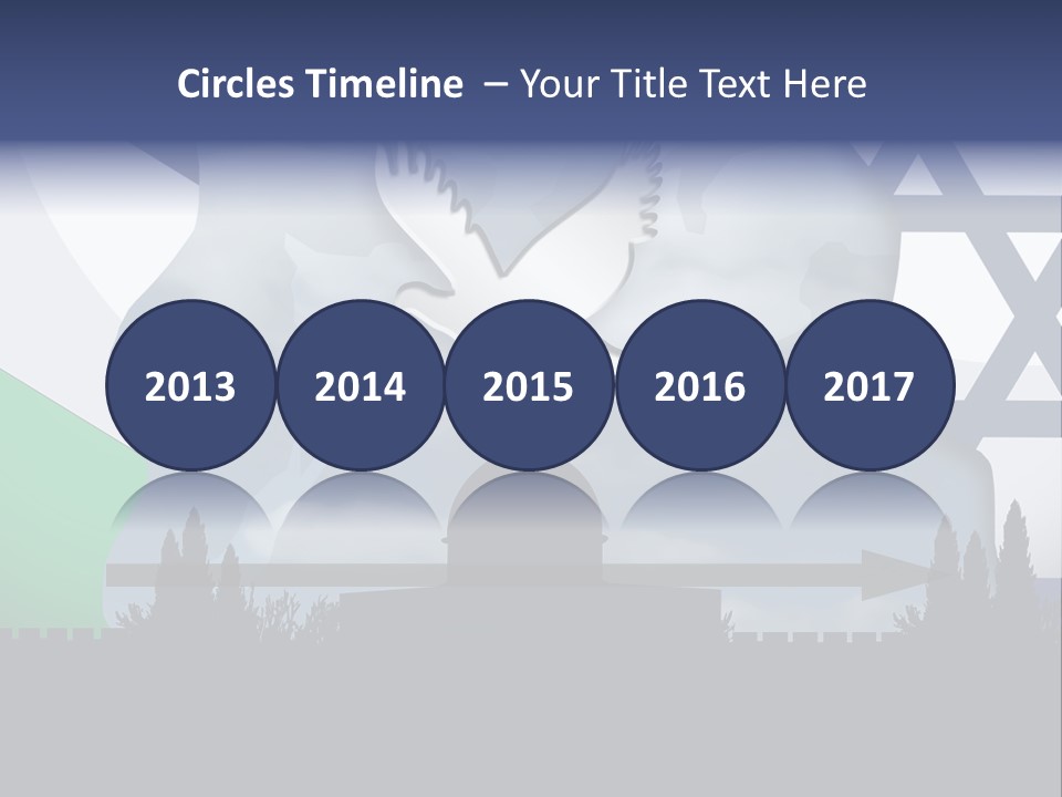 A Dove Flying Over A Building With A Flag Of Israel In The Background PowerPoint Template