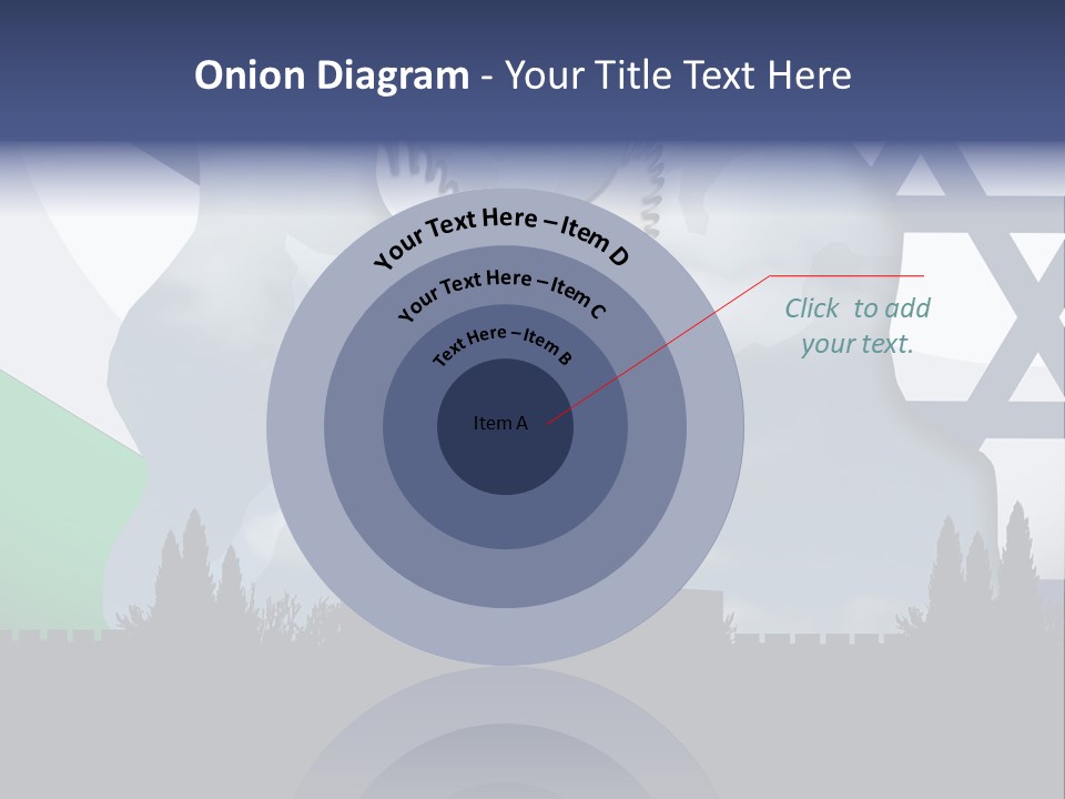 A Dove Flying Over A Building With A Flag Of Israel In The Background PowerPoint Template