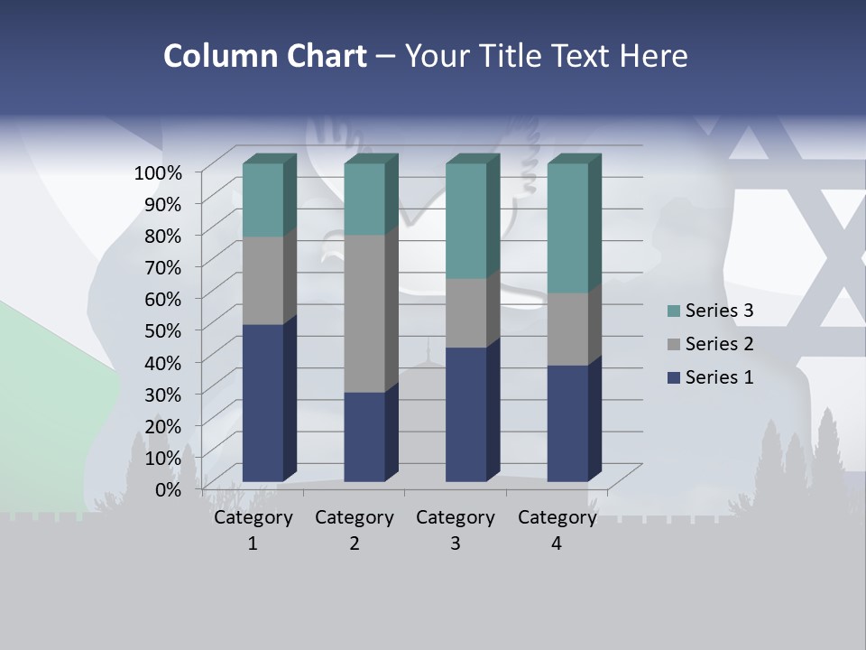 A Dove Flying Over A Building With A Flag Of Israel In The Background PowerPoint Template