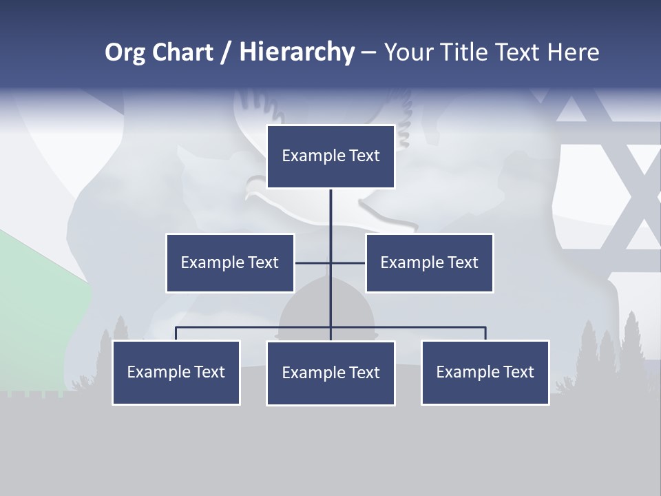 A Dove Flying Over A Building With A Flag Of Israel In The Background PowerPoint Template