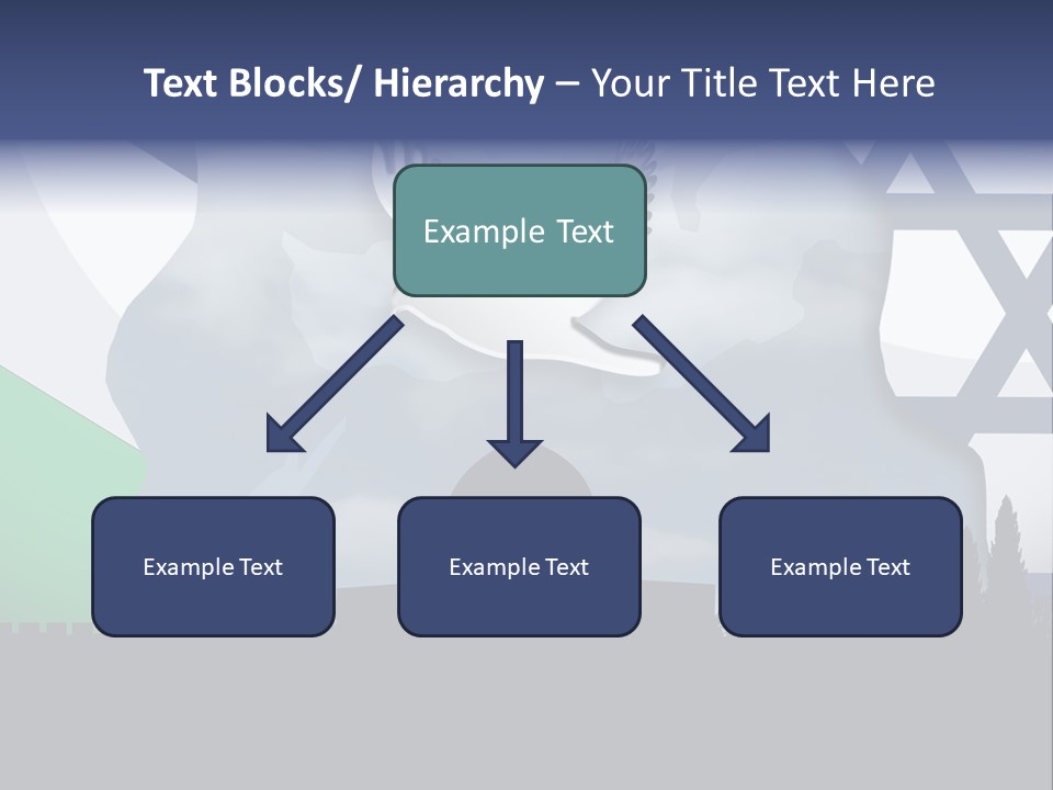 A Dove Flying Over A Building With A Flag Of Israel In The Background PowerPoint Template