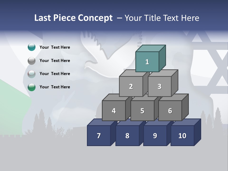 A Dove Flying Over A Building With A Flag Of Israel In The Background PowerPoint Template