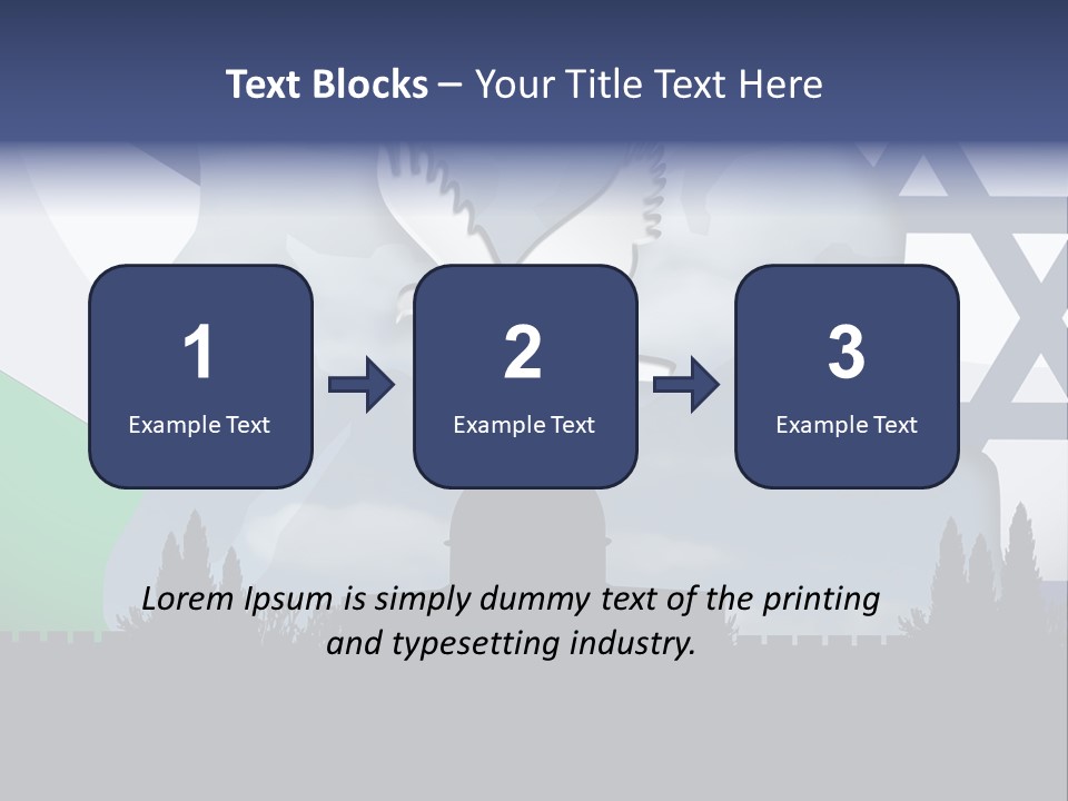 A Dove Flying Over A Building With A Flag Of Israel In The Background PowerPoint Template