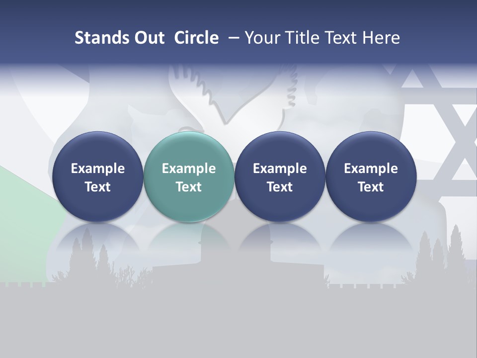 A Dove Flying Over A Building With A Flag Of Israel In The Background PowerPoint Template