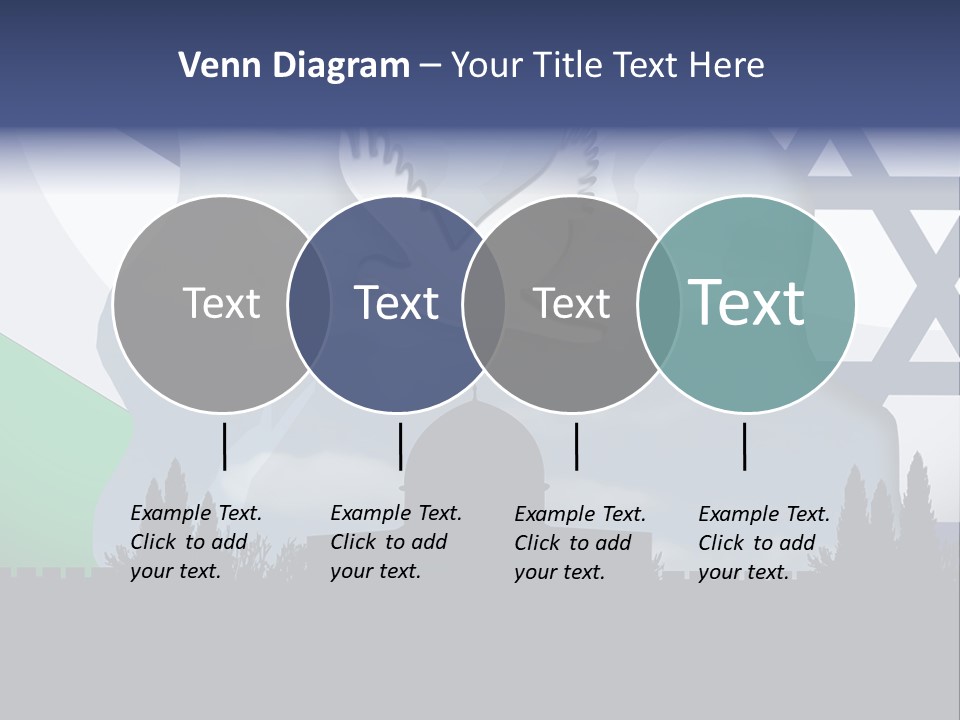 A Dove Flying Over A Building With A Flag Of Israel In The Background PowerPoint Template
