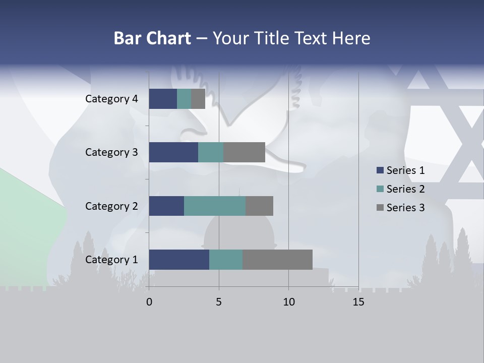A Dove Flying Over A Building With A Flag Of Israel In The Background PowerPoint Template