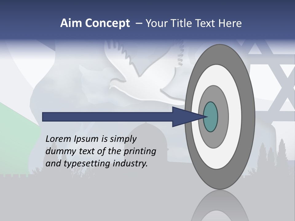 A Dove Flying Over A Building With A Flag Of Israel In The Background PowerPoint Template