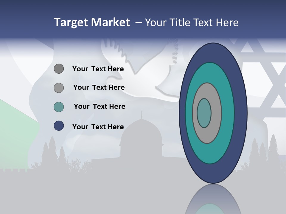 A Dove Flying Over A Building With A Flag Of Israel In The Background PowerPoint Template