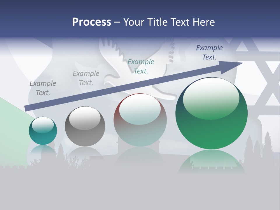 A Dove Flying Over A Building With A Flag Of Israel In The Background PowerPoint Template