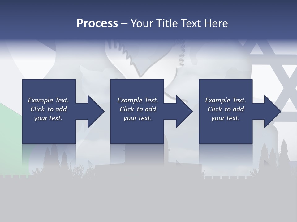 A Dove Flying Over A Building With A Flag Of Israel In The Background PowerPoint Template