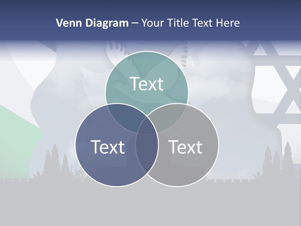 A Dove Flying Over A Building With A Flag Of Israel In The Background PowerPoint Template