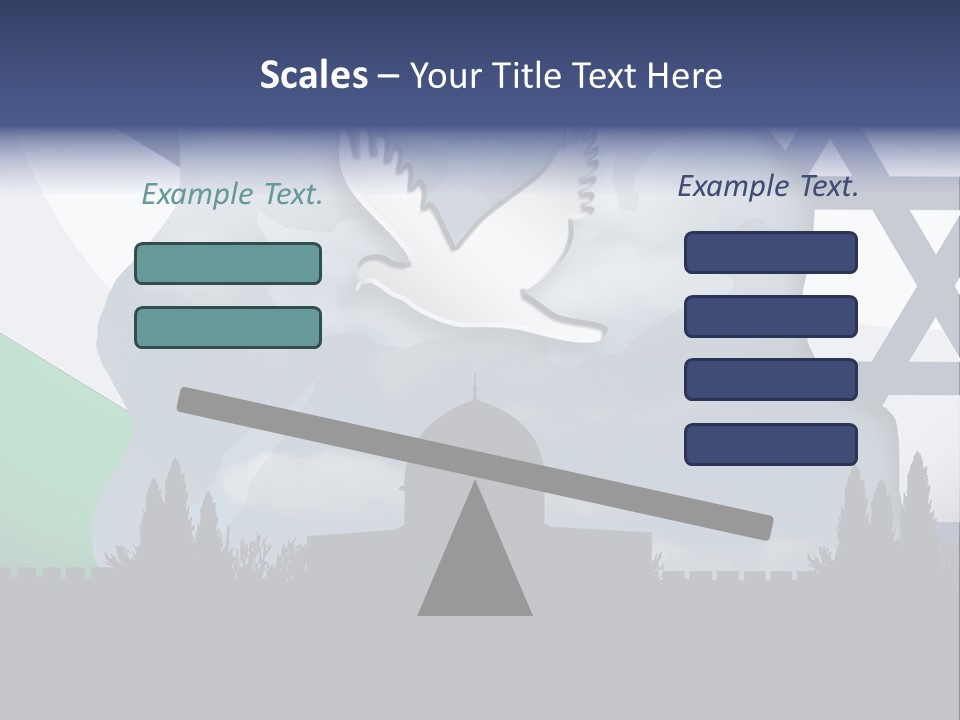 A Dove Flying Over A Building With A Flag Of Israel In The Background PowerPoint Template