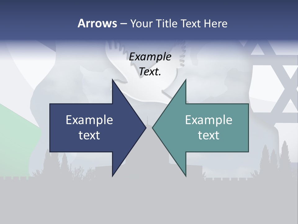 A Dove Flying Over A Building With A Flag Of Israel In The Background PowerPoint Template