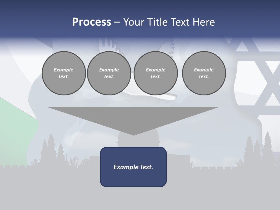 A Dove Flying Over A Building With A Flag Of Israel In The Background PowerPoint Template