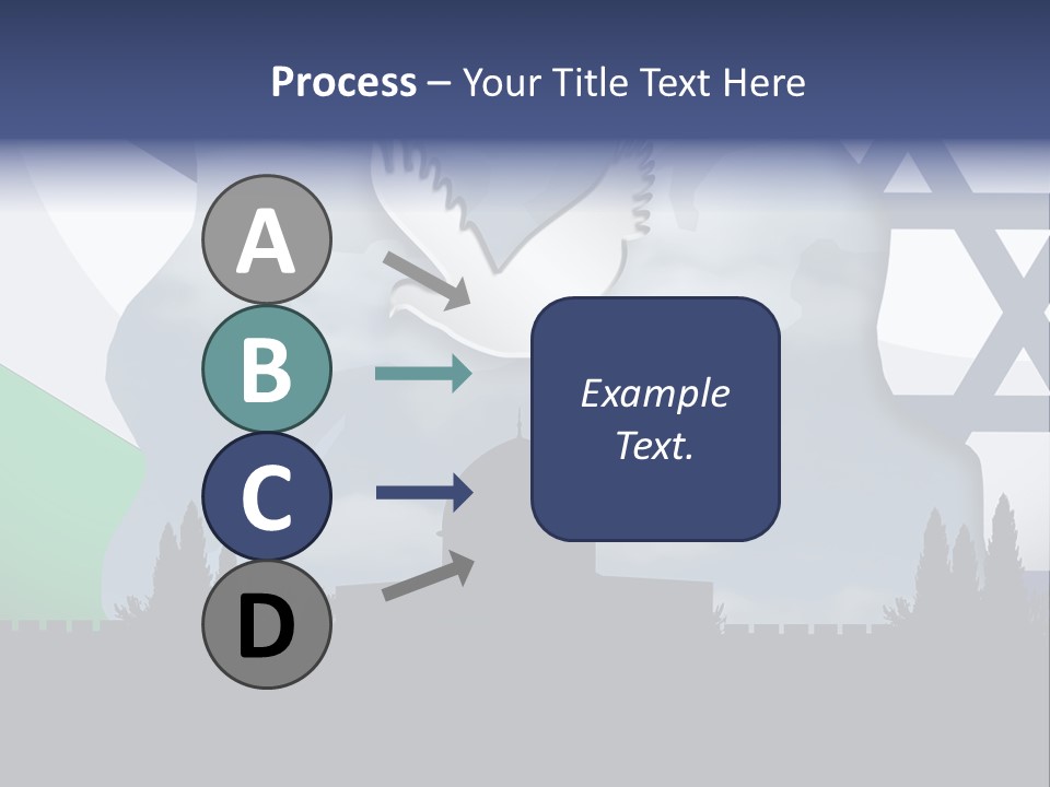A Dove Flying Over A Building With A Flag Of Israel In The Background PowerPoint Template