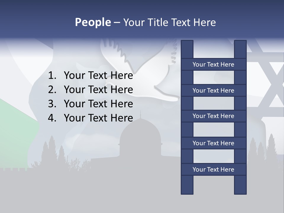 A Dove Flying Over A Building With A Flag Of Israel In The Background PowerPoint Template