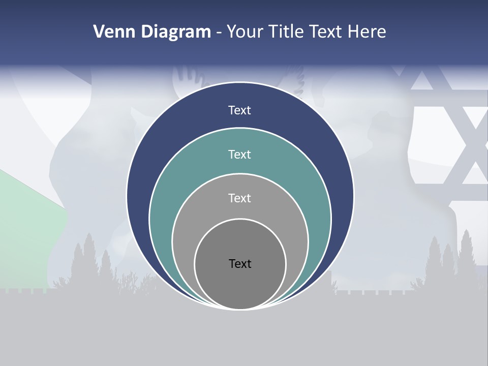 A Dove Flying Over A Building With A Flag Of Israel In The Background PowerPoint Template