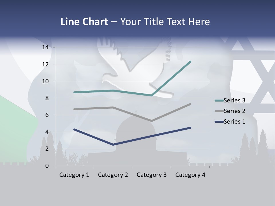 A Dove Flying Over A Building With A Flag Of Israel In The Background PowerPoint Template