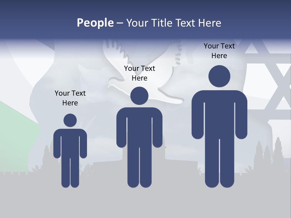 A Dove Flying Over A Building With A Flag Of Israel In The Background PowerPoint Template