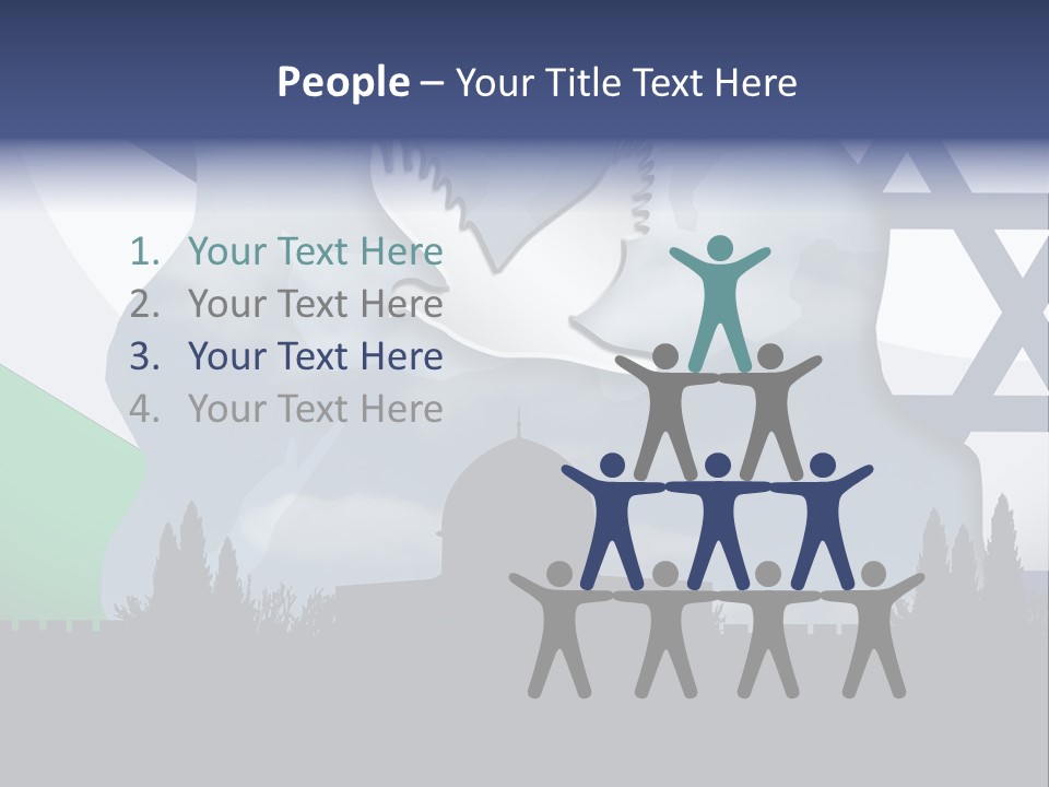 A Dove Flying Over A Building With A Flag Of Israel In The Background PowerPoint Template