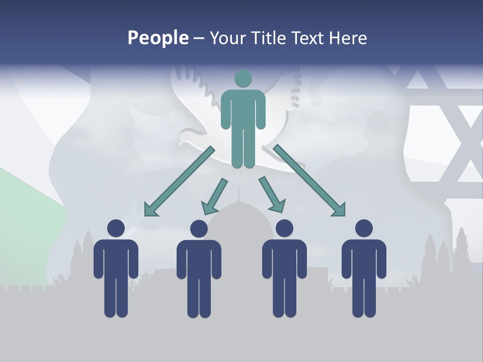 A Dove Flying Over A Building With A Flag Of Israel In The Background PowerPoint Template