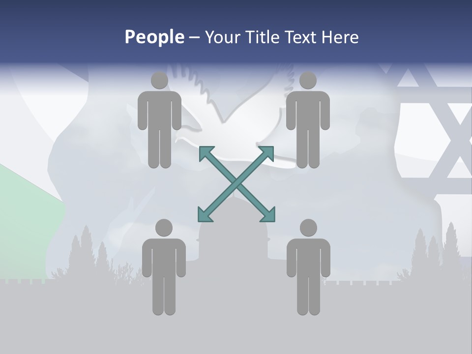 A Dove Flying Over A Building With A Flag Of Israel In The Background PowerPoint Template