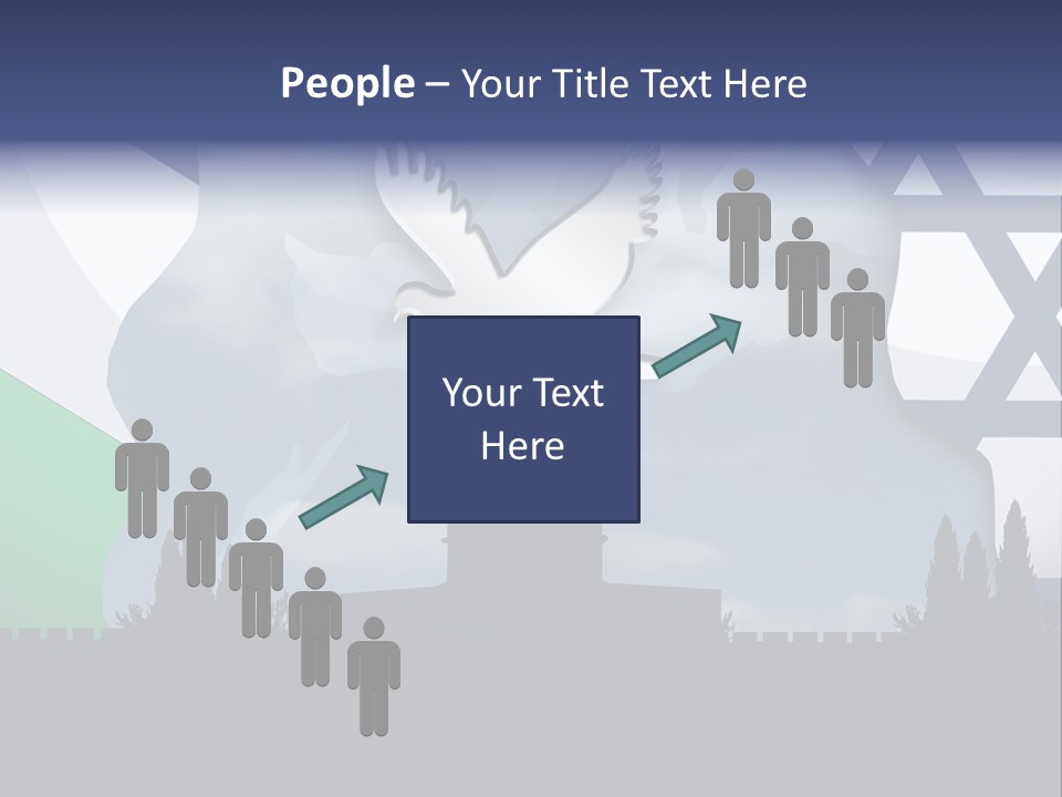 A Dove Flying Over A Building With A Flag Of Israel In The Background PowerPoint Template