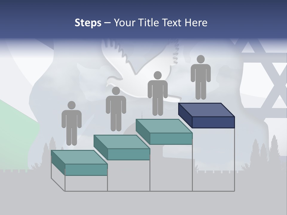 A Dove Flying Over A Building With A Flag Of Israel In The Background PowerPoint Template