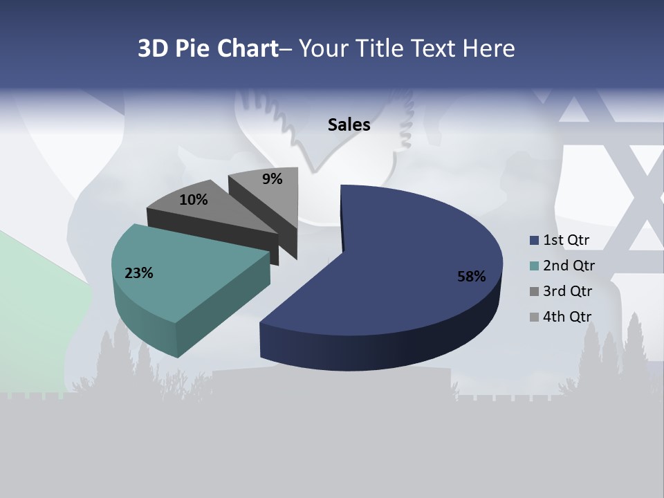 A Dove Flying Over A Building With A Flag Of Israel In The Background PowerPoint Template