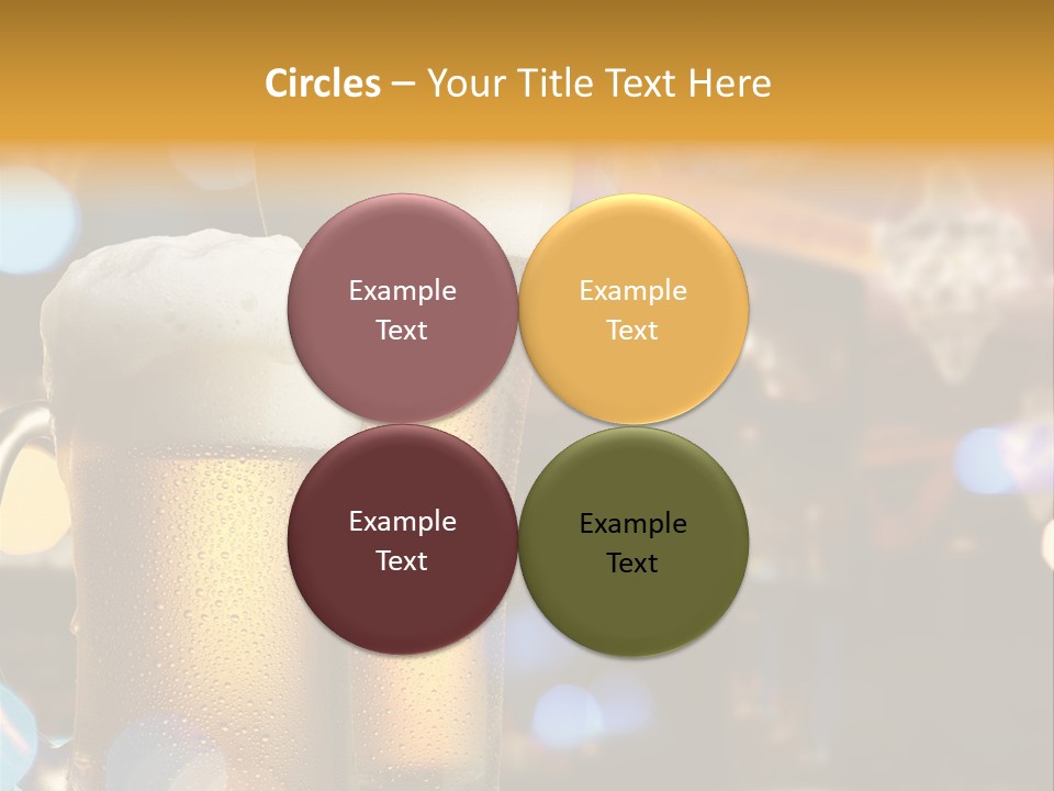 Pub Interior View Through Window With Reflection Of Street Lights PowerPoint Template