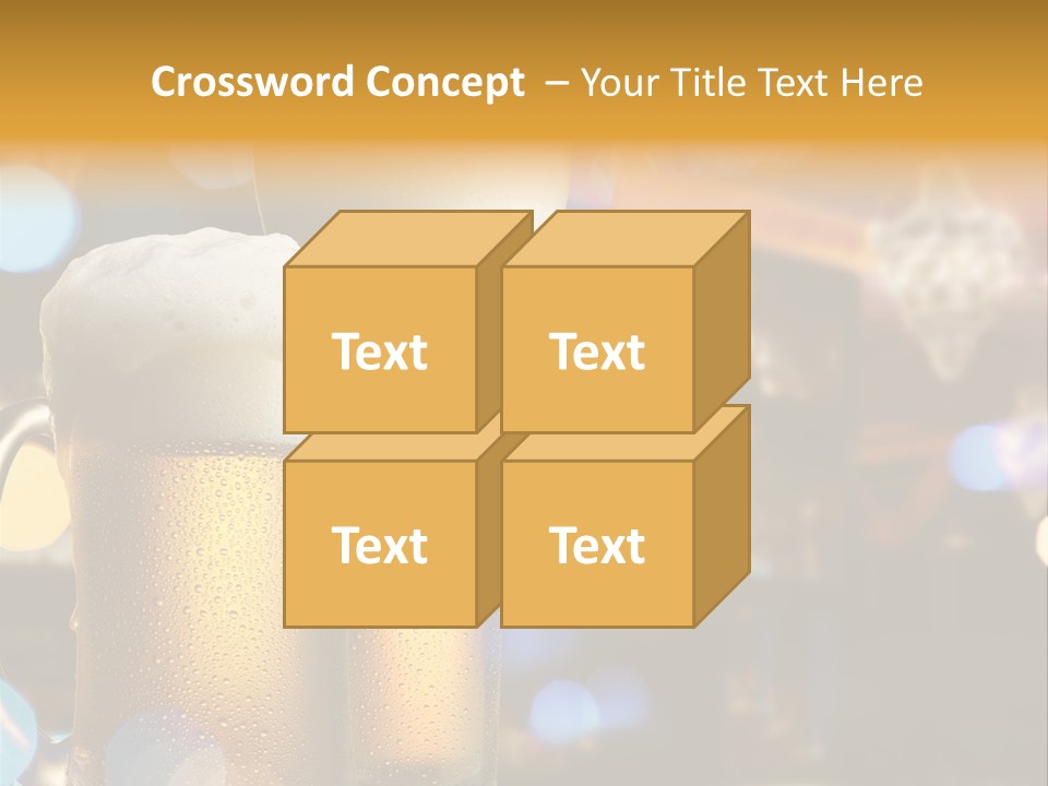 Pub Interior View Through Window With Reflection Of Street Lights PowerPoint Template