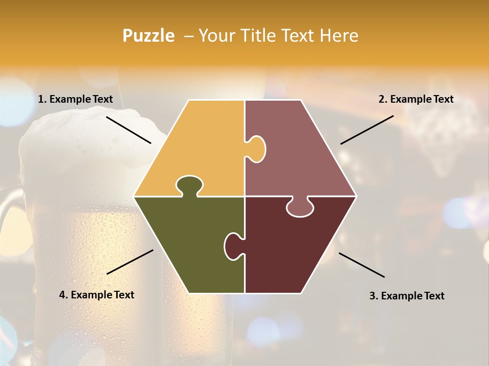 Pub Interior View Through Window With Reflection Of Street Lights PowerPoint Template