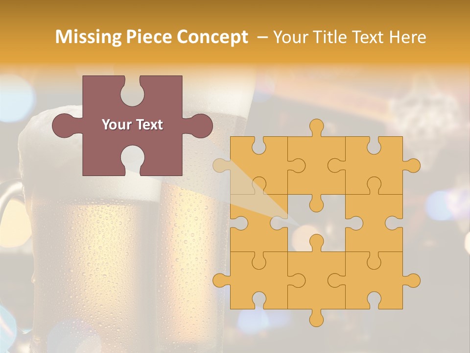 Pub Interior View Through Window With Reflection Of Street Lights PowerPoint Template