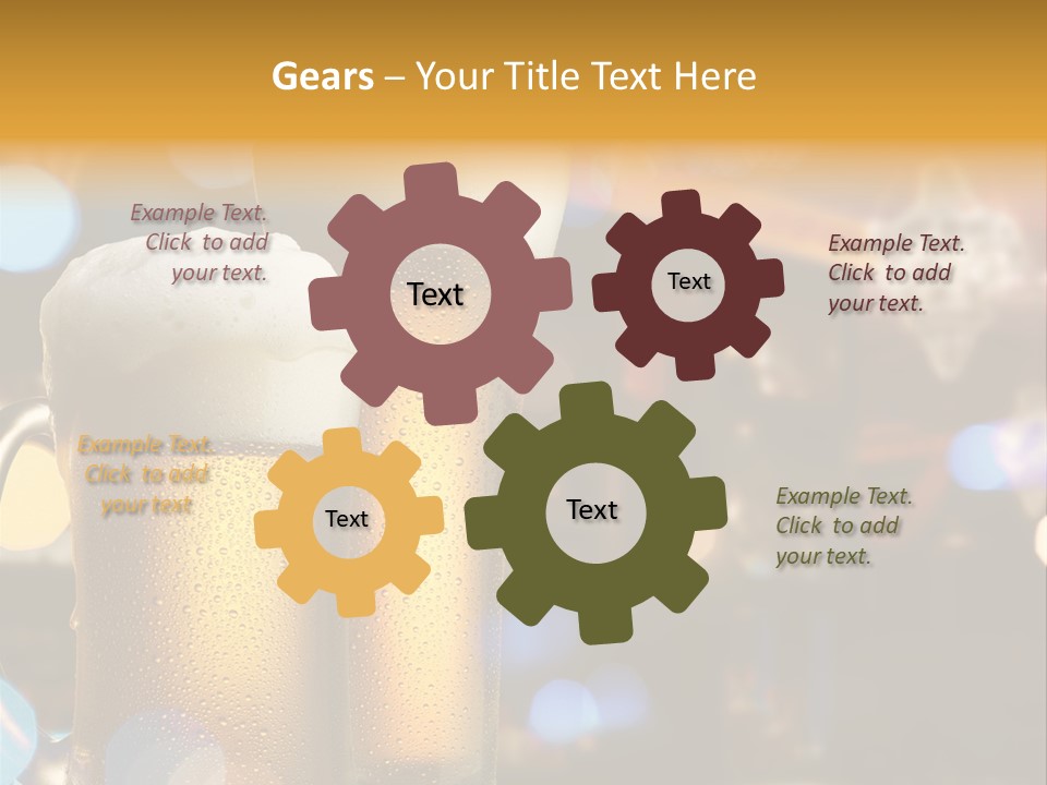 Pub Interior View Through Window With Reflection Of Street Lights PowerPoint Template