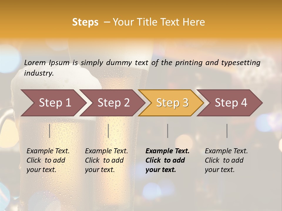 Pub Interior View Through Window With Reflection Of Street Lights PowerPoint Template