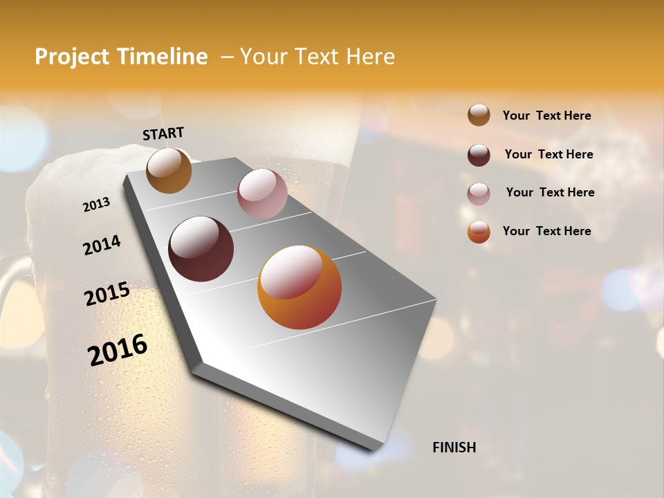 Pub Interior View Through Window With Reflection Of Street Lights PowerPoint Template