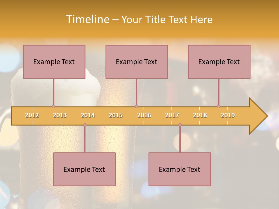 Pub Interior View Through Window With Reflection Of Street Lights PowerPoint Template