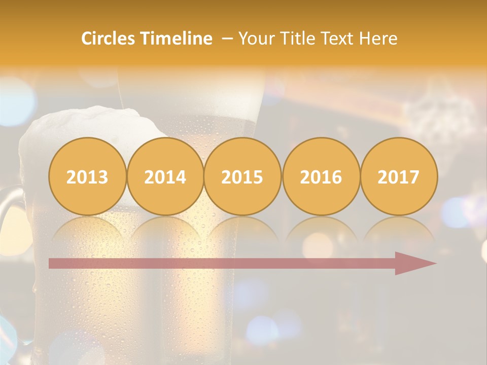 Pub Interior View Through Window With Reflection Of Street Lights PowerPoint Template