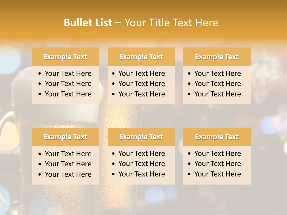 Pub Interior View Through Window With Reflection Of Street Lights PowerPoint Template